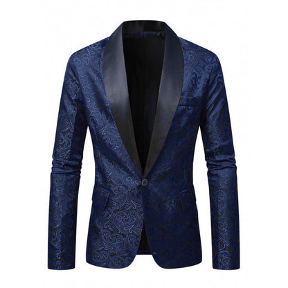 Herren Smoking Blazer Elegant mit Satin-Lapel Modern