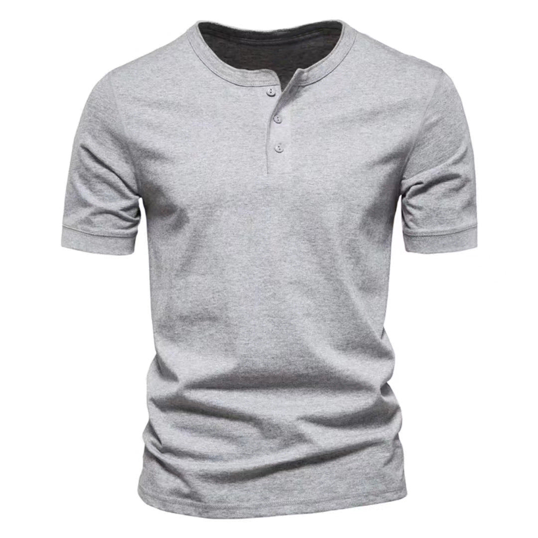 Herren Kurzarm-Shirt mit Knöpfen Bequem Modern
