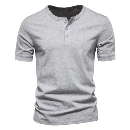 Herren Kurzarm-Shirt mit Knöpfen Bequem Modern