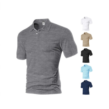 Herren Polohemd mit Struktur und Brusttasche Modern - BerlinGlamour