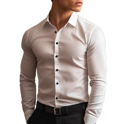 Herren Slim Fit Langarmhemd Elegant Modern