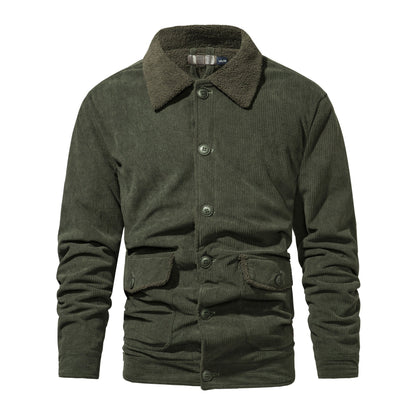 Herren Cordjacke Warm Bequem Teddyfutter