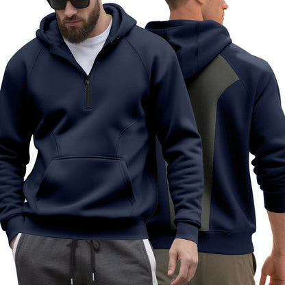 Herren Kapuzensweater Reißverschluss Kängurutasche Sportlich