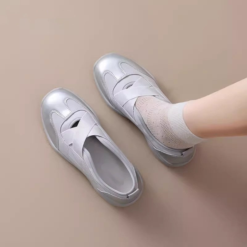Damen Sneaker Slip-On Weich Bequem Elastisch