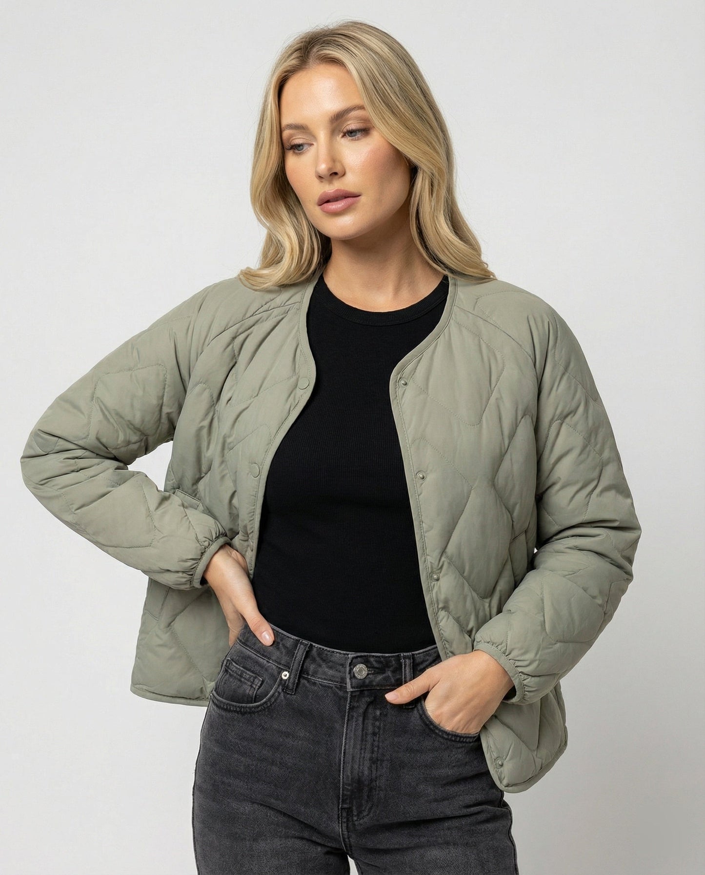 Kurze Damen Daunenjacke Warm Modisch Steppjacke Winter - BerlinGlamour