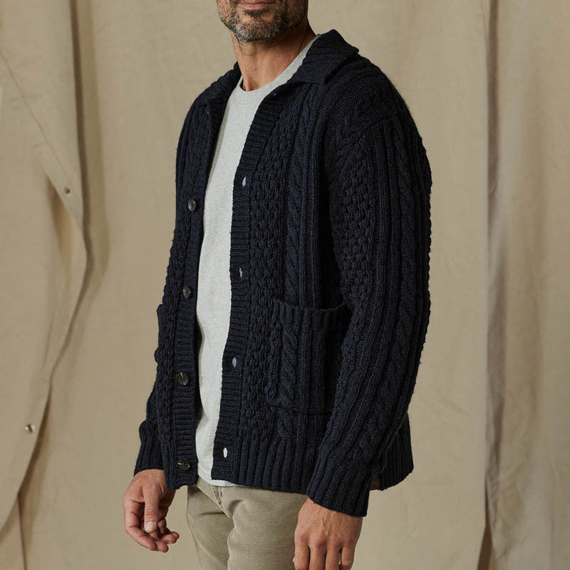 Herren Strickjacke Karo Muster Modern Stylish
