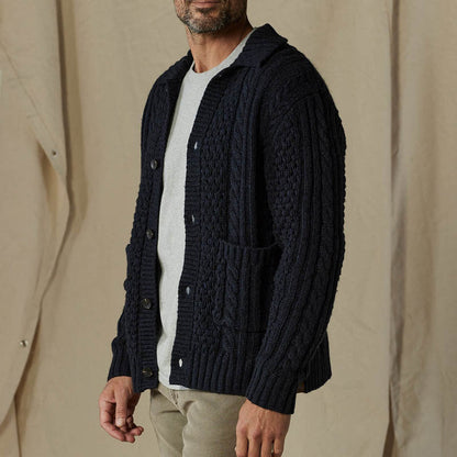 Herren Strickjacke Karo Muster Modern Stylish