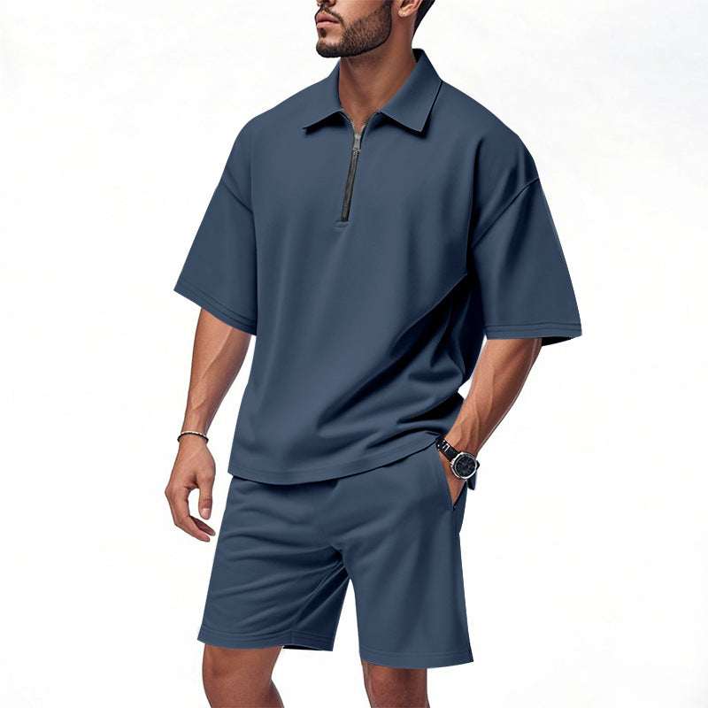 Herren Sportset Kurzarm mit Shorts Sportlich Leicht