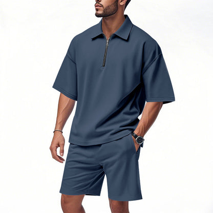 Herren Sportset Kurzarm mit Shorts Sportlich Leicht