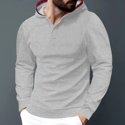 Herren Hoodie Langarm Modern mit Kontrastkapuze