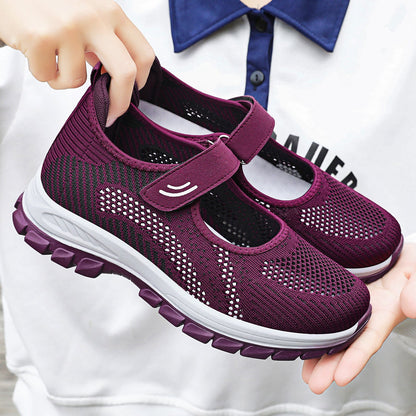 Damen Fitness-Schuhe Atmungsaktiv mit Klettverschluss Sportlich