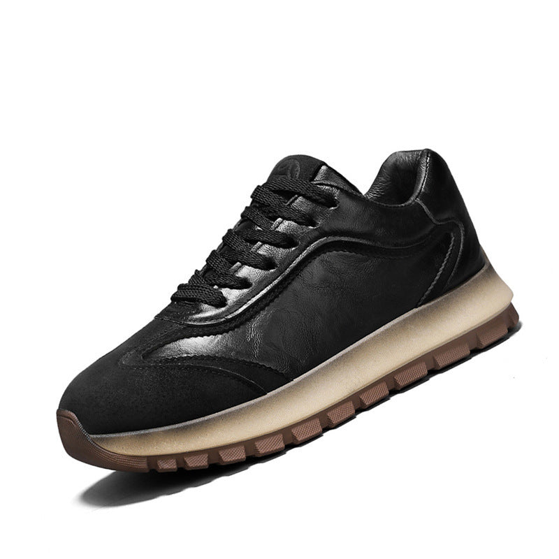 Damen Sneaker Weiches Leder Bequem Dämpfende Sohle