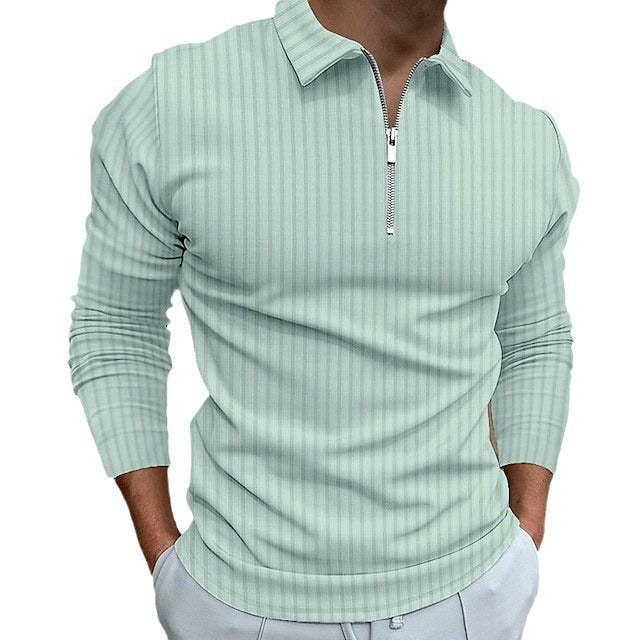 Herren Langarmshirt Sportlich Funktionales mit Reißverschluss
