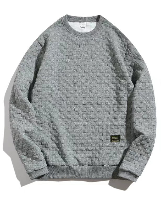 Herren Sweatshirt Strukturiert Modern Rundhals