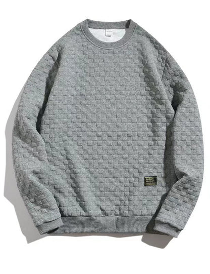 Herren Sweatshirt Strukturiert Modern Rundhals