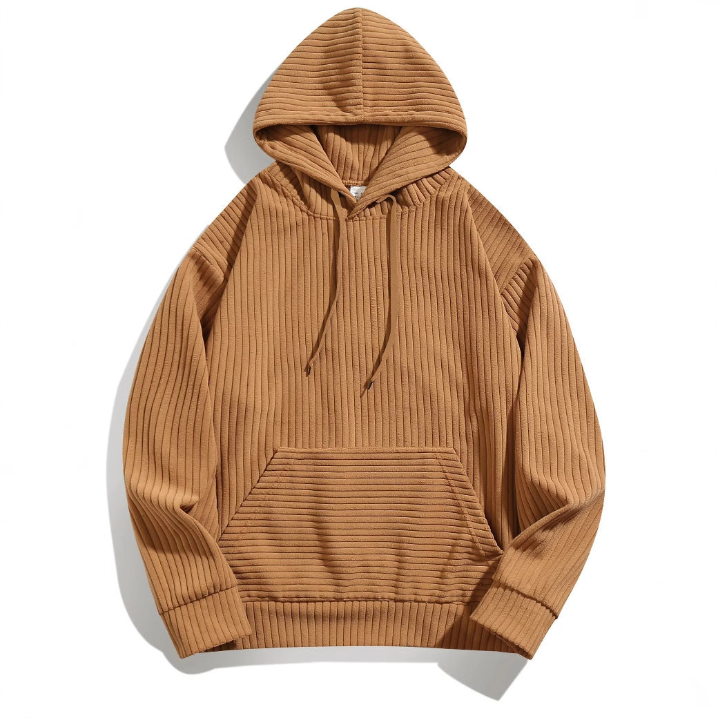 Herren Kapuzenpullover Struktur Ripp-Taschen Modern