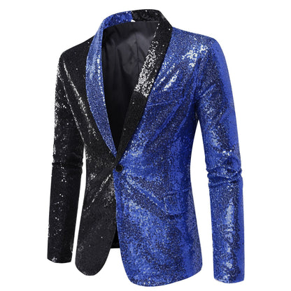 Herren Glitzerjacke Modern Schnitt Funkelnd