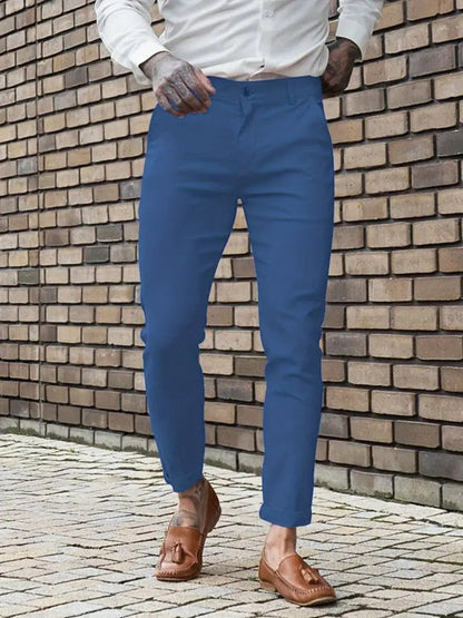 Herren Chinohose Slim Fit Elastisch Komfortbund