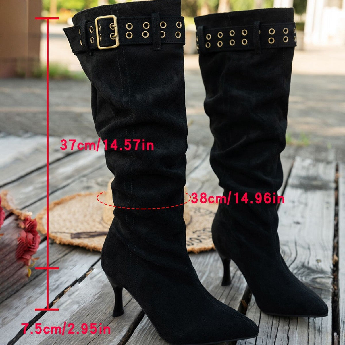Damen Overknee Stiefel Hochwertig Modisch Schwarz