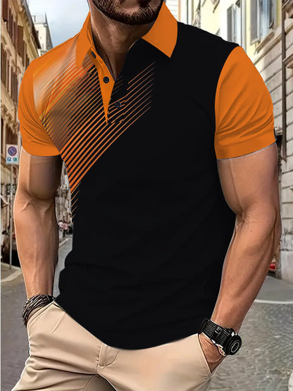 Herren Poloshirt Modern Grafikdesign Bequem