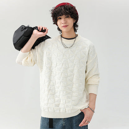 Herren Pullover Struktur Oberfläche Modern Schwarz