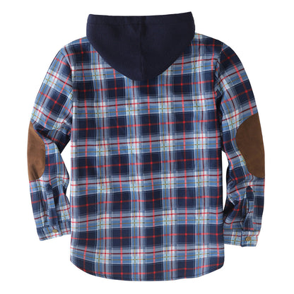 Herren Flanelljacke Wattierte Winterjacke Mit Abnehmbarem Kapuzenfutter