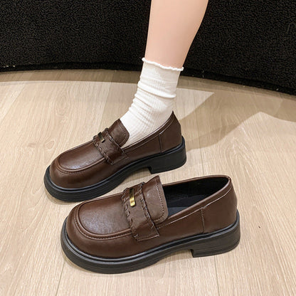 Damen Loafers Plateau Schuhe Elegante Schnalle