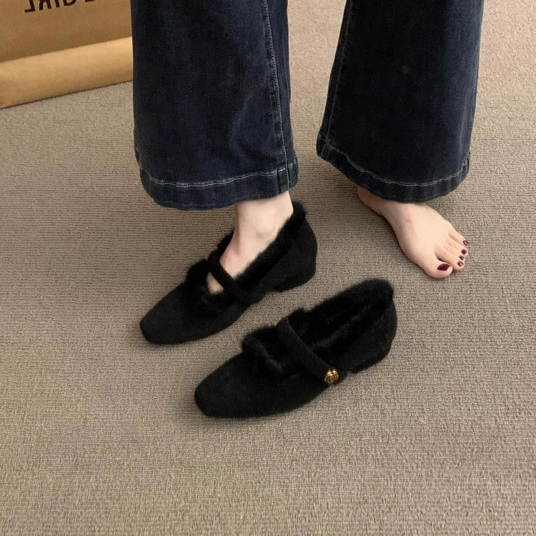 Damen Hausschuhe Flauschig Warm mit Riemen Luxus Qualität