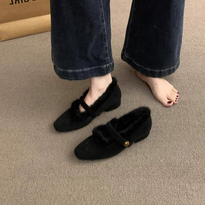 Damen Hausschuhe Flauschig Warm mit Riemen Luxus Qualität