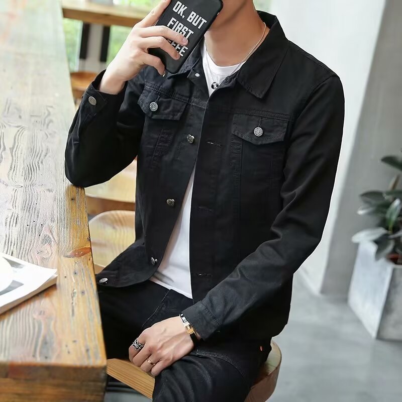 Herren Jeansjacke Modern mit Reißverschluss und Stylishen Details