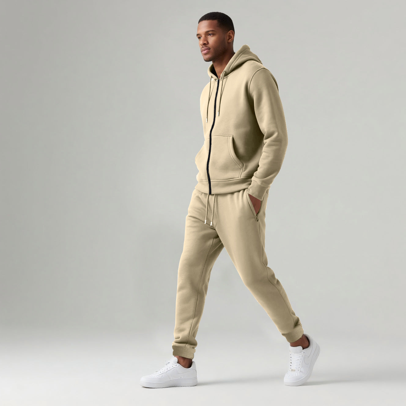 Herren Freizeitanzug Kapuze Taschen Sportlich Bequem