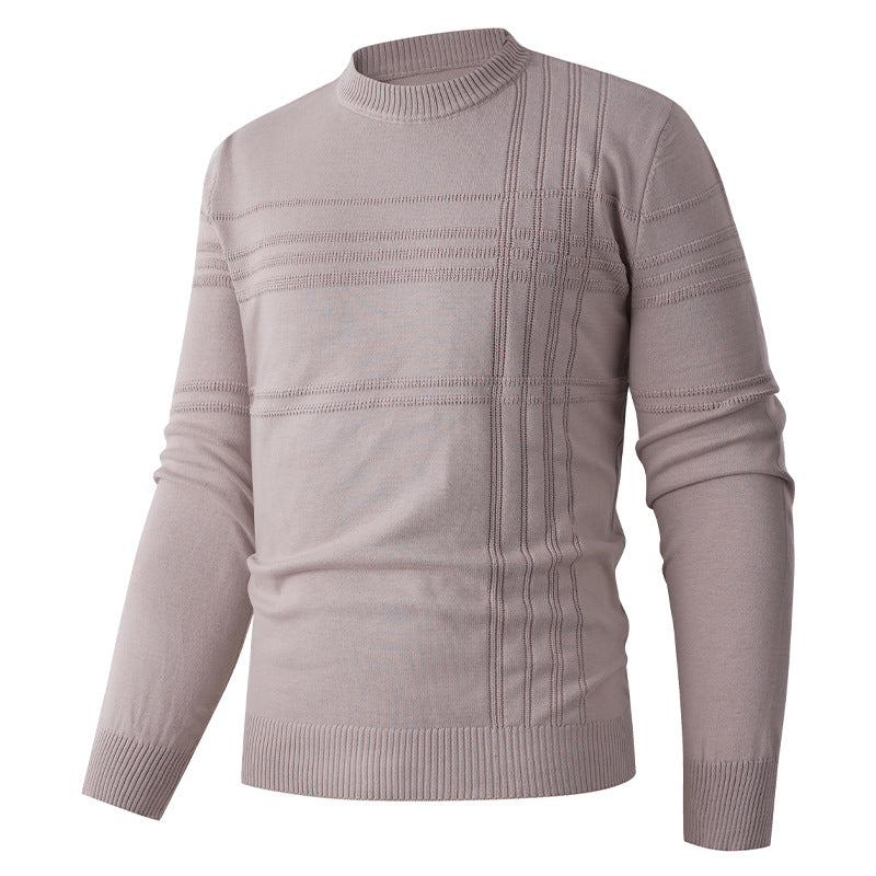 Herren Strickpullover Feinripp mit Struktur Optik Modern