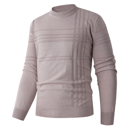 Herren Strickpullover Feinripp mit Struktur Optik Modern