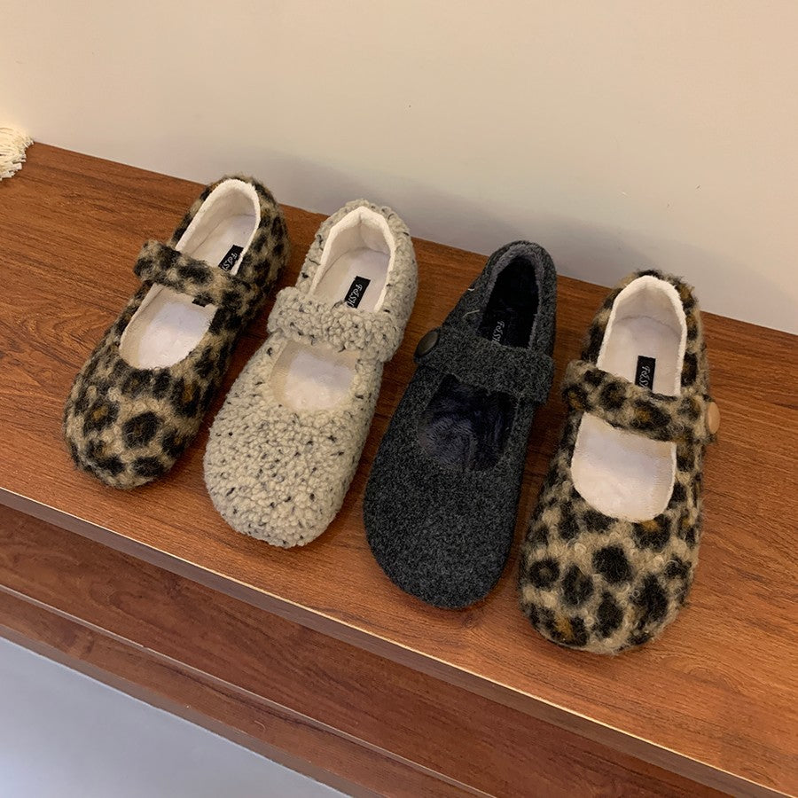 Damen Hausschuhe Wollfilz Warm mit Riemen Schuhe Winter - BerlinGlamour