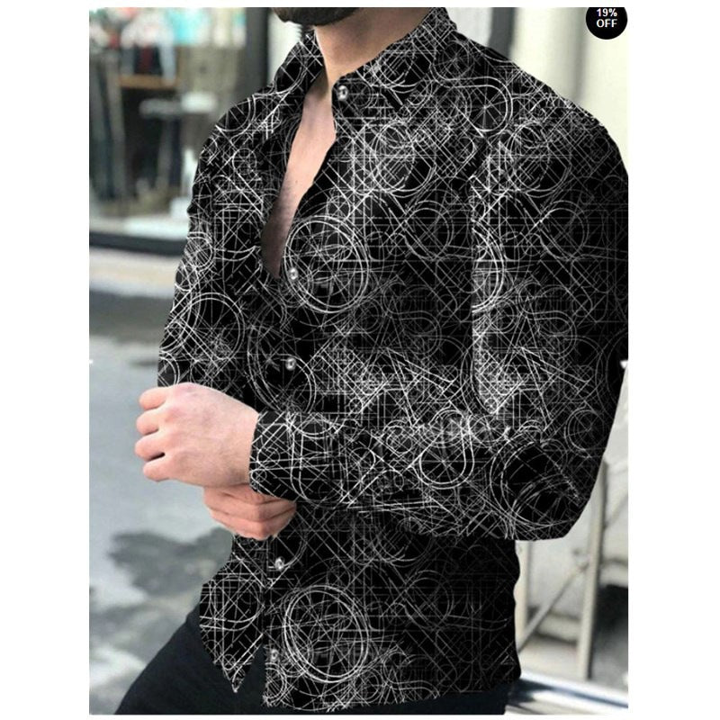 Herren Hemd Langarm Modern Techno-Style
