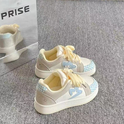 Damen Sneaker Kariert Atmungsaktiv Sportlich - BerlinGlamour