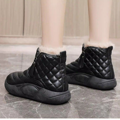 Damen Winter Sneaker Kuschelig Warm mit Reißverschluss