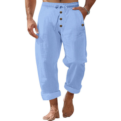 Herren Strandhose Locker Bequem Mit Kordelzug und Taschen