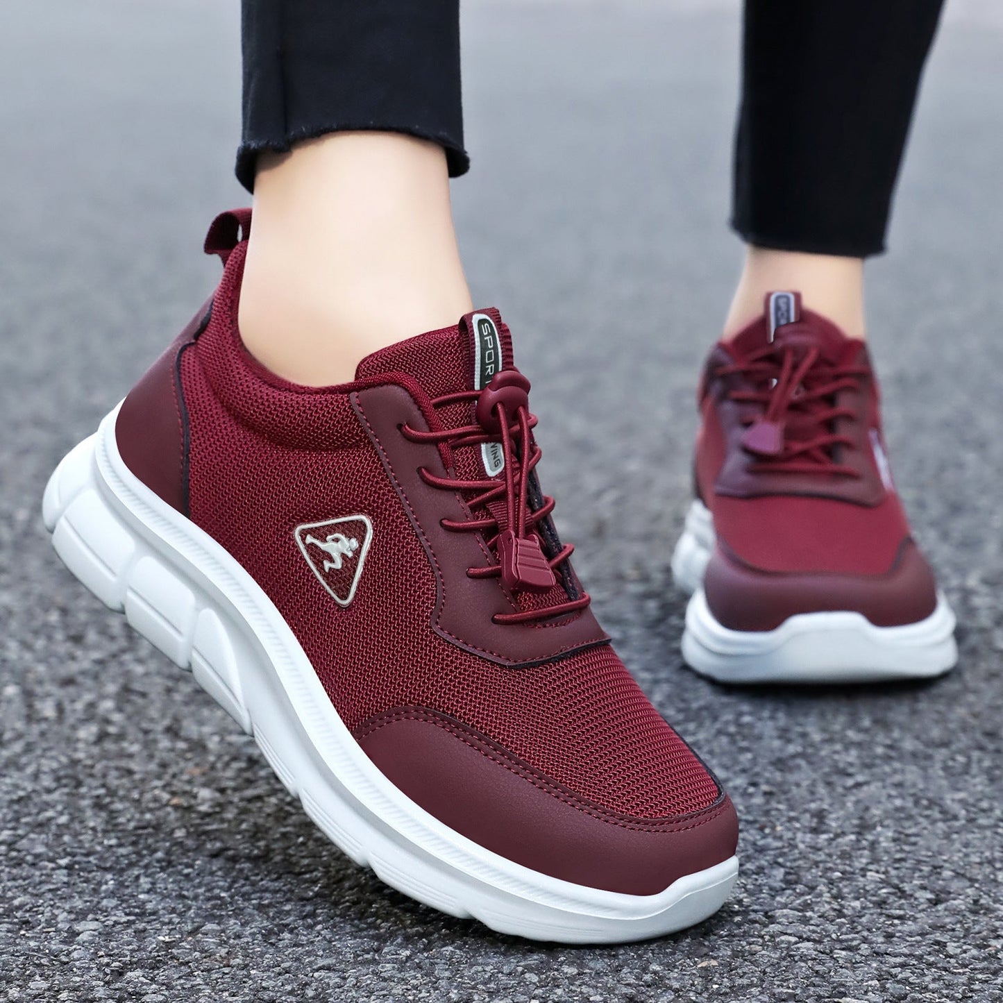Damen Laufschuhe Sportlich Schnellschnürsystem Elastisch