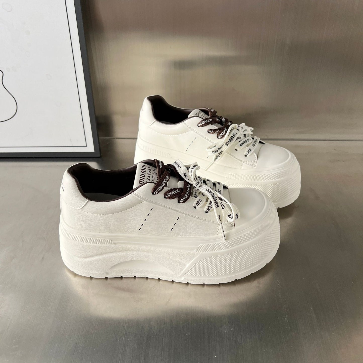 Damen Plateau Sneaker Atmungsaktiv Modern Komfort