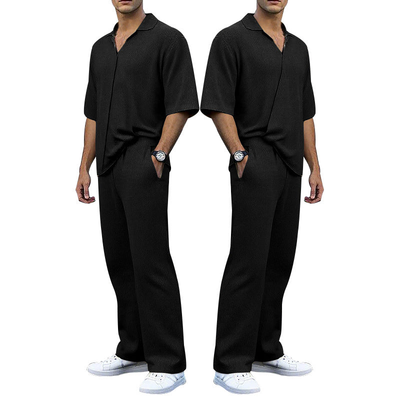 Herren Strickanzug Set mit Polohemd Bequem Modern - BerlinGlamour