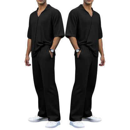 Herren Strickanzug Set mit Polohemd Bequem Modern - BerlinGlamour