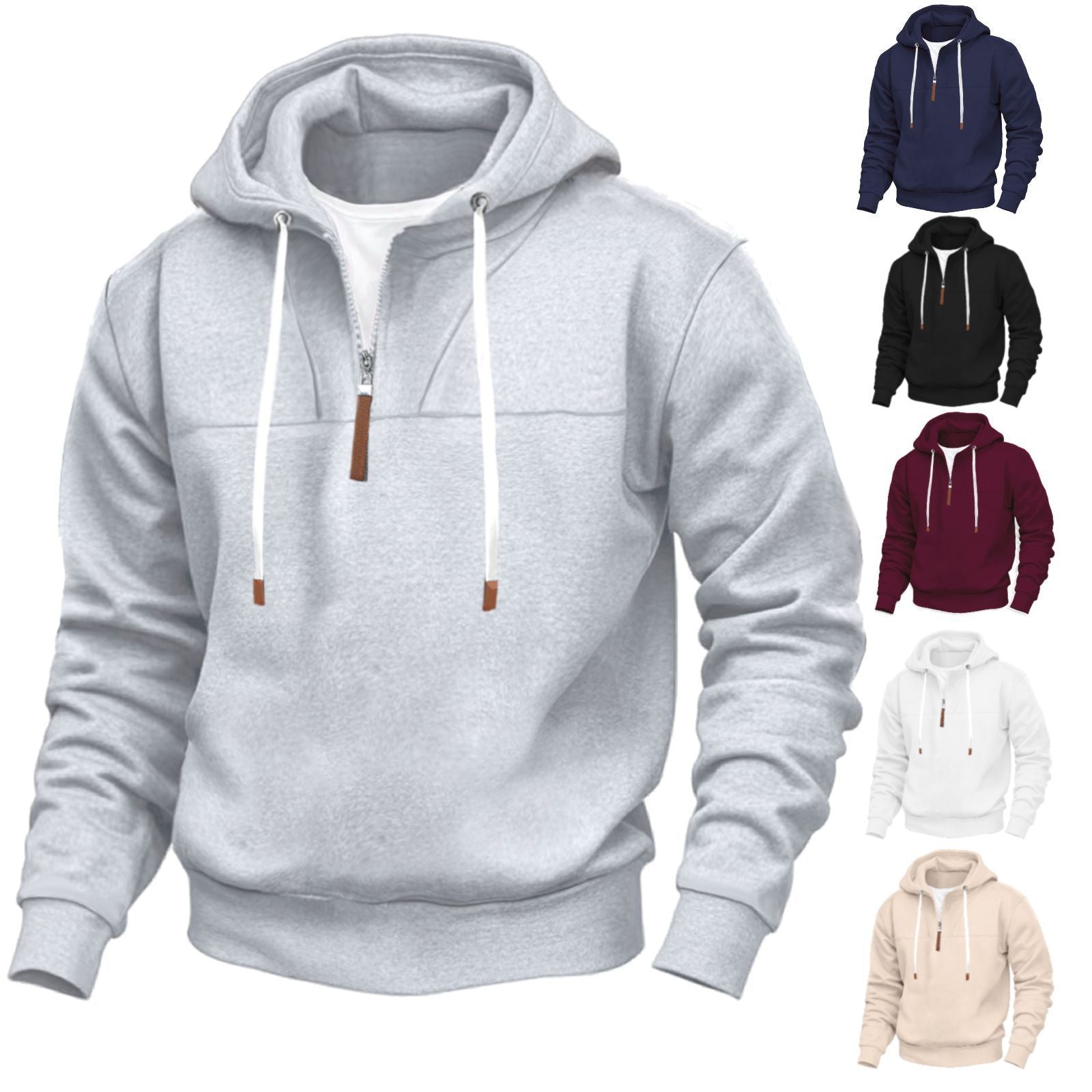 Herren Kapuzenpullover Sportlich Elastisch Mit Reißverschluss - BerlinGlamour