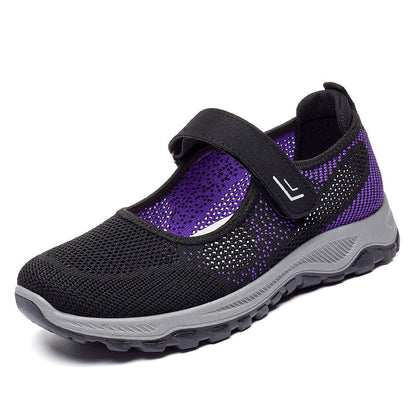 Damen Sportschuhe Atmungsaktiv Slip-On mit Klettverschluss