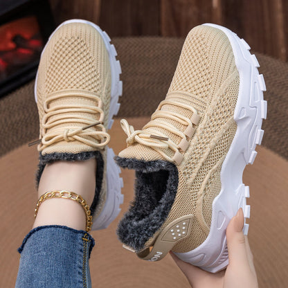 Damen Sneaker Warm Flauschig Rutschfest Winter