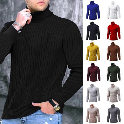 Herren Strickpullover Modern Rippmuster Hochkragen - BerlinGlamour