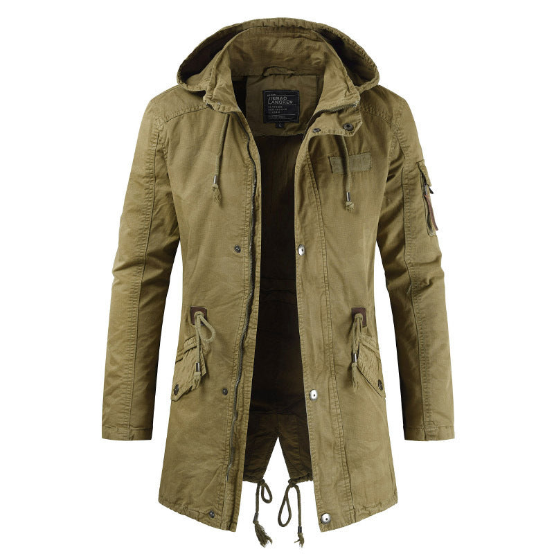 Herren lässige und funktionale Parkajacke mit Kapuze und praktischen Taschen BerlinGlamour.