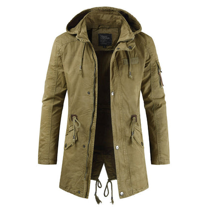 Herren lässige und funktionale Parkajacke mit Kapuze und praktischen Taschen BerlinGlamour.