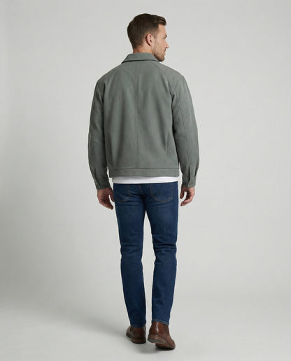 Herrenjacke Retro Grau Reverskragen Sportlich
