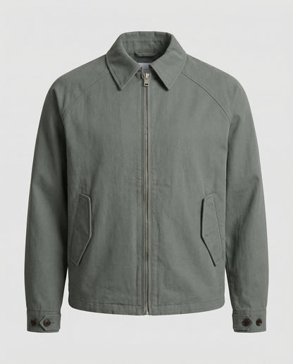 Herrenjacke Retro Grau Reverskragen Sportlich